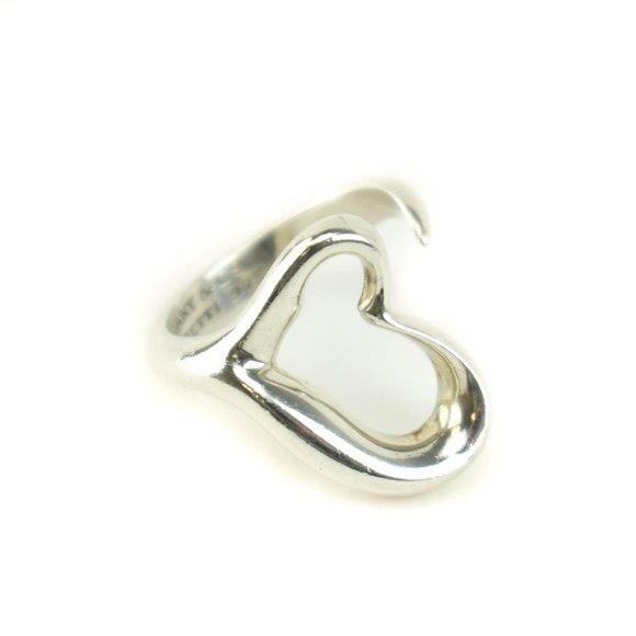 TIFFANY & CO "Elsa Peretti": Sterling Silver, "Open Heart" Ring Sz: 7 (1455) - Picture 2 of 5
